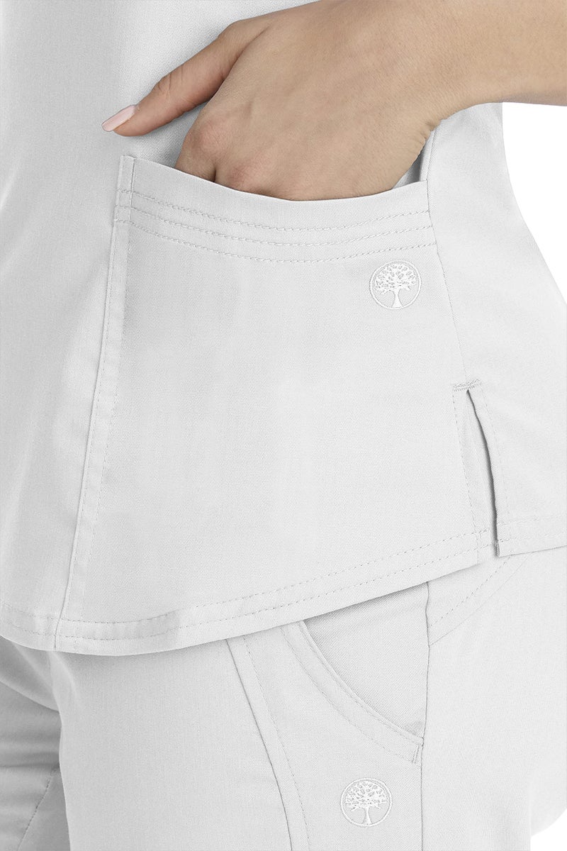 Healing Hands Scrubs for Women Y-Neck Jane Modern Fit, Triple Stitch Detail, 2 Pockets, 2-Way Stretch & Shirttail Hem - 2167, M, White - Image 4